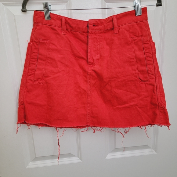 BDG Urban Outfitters soft denim mini raw hem skirt button fly - Picture 2 of 11